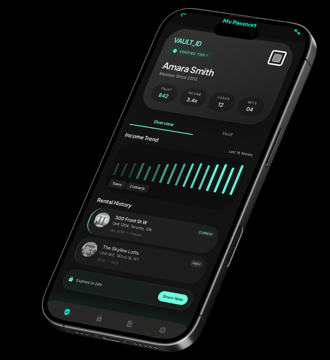 Verify your profile screen