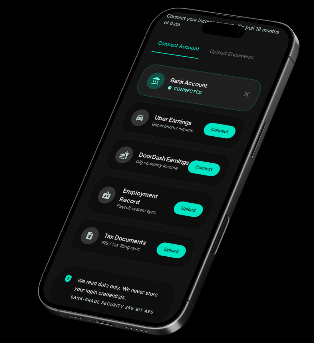 Verify your income screen